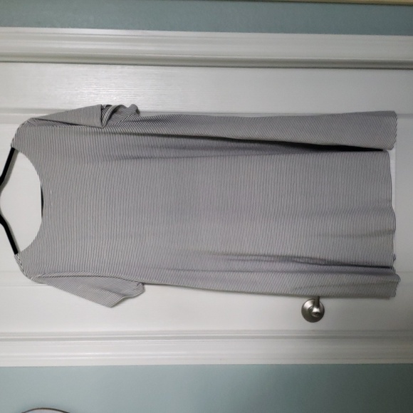 Talbots Plus 3X Black Stripe Slimming A Line Tee Florida Dress - Picture 4 of 7